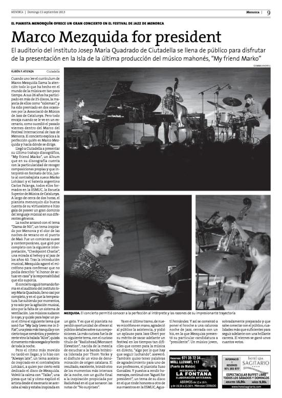 crónica concierto trio Menorca 2013